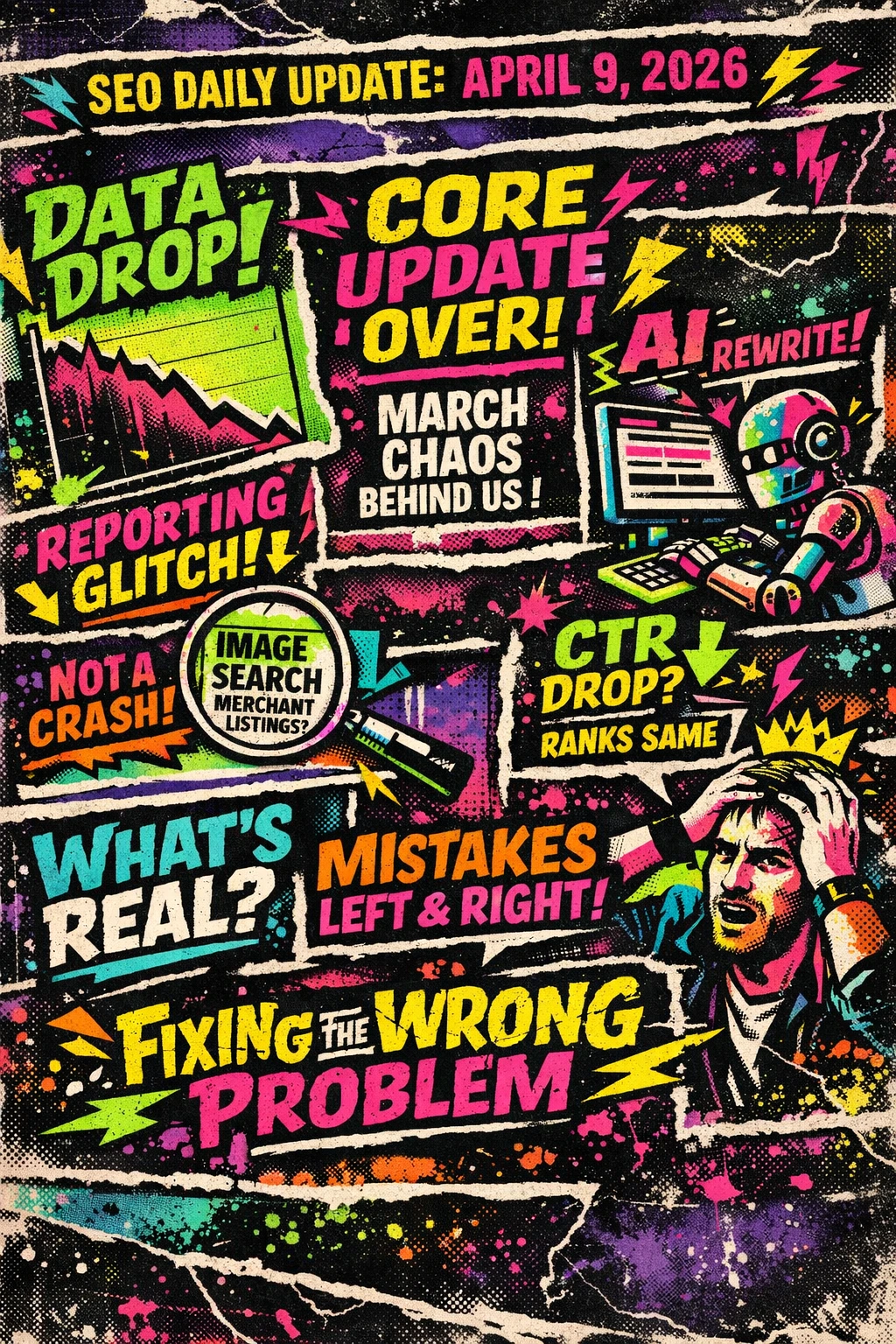 SEO comparison showing data correction, stable rankings, and changing click behaviour in Google Search