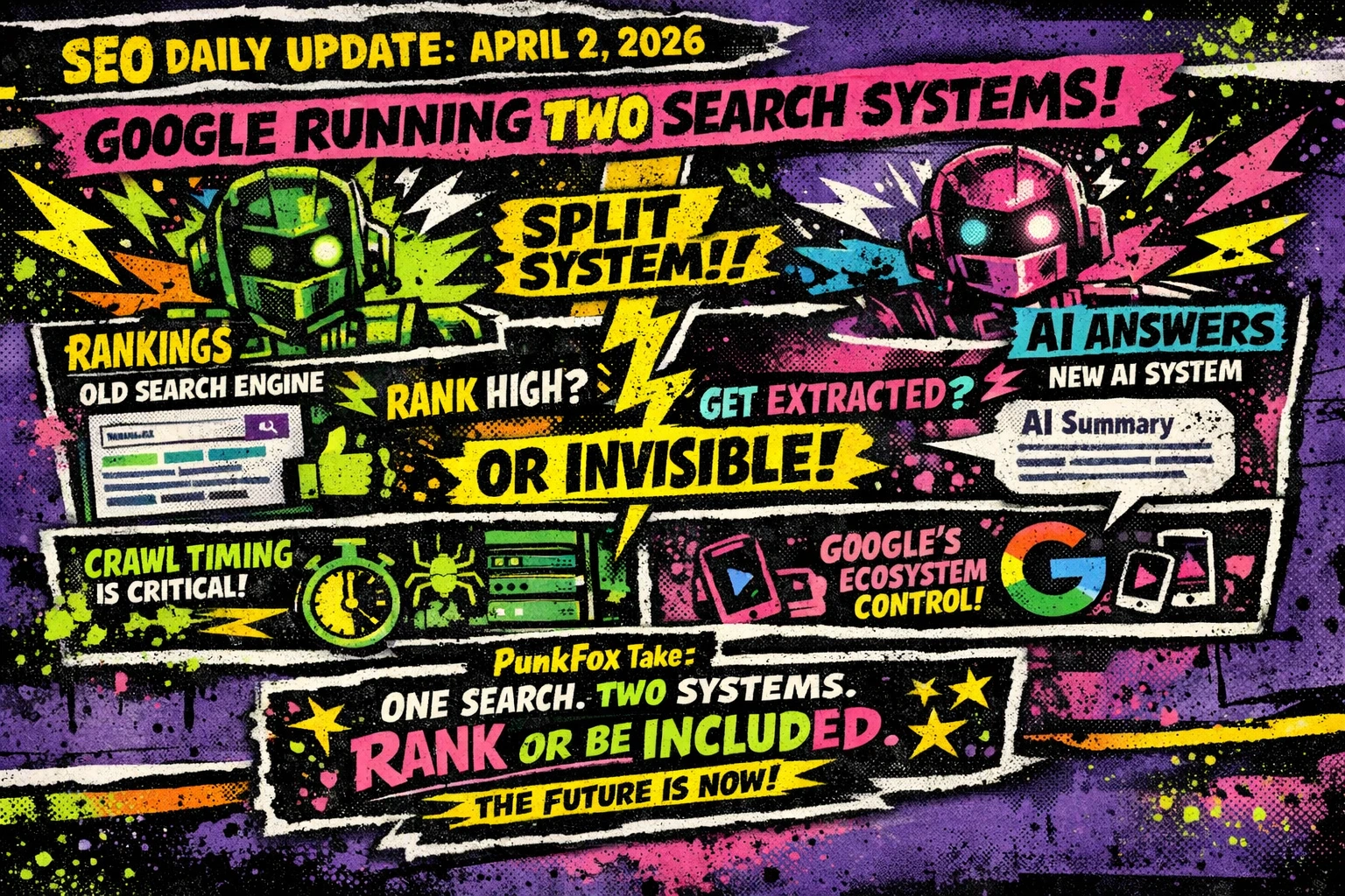 Diagram showing Google ranking system and AI answer system operating separately