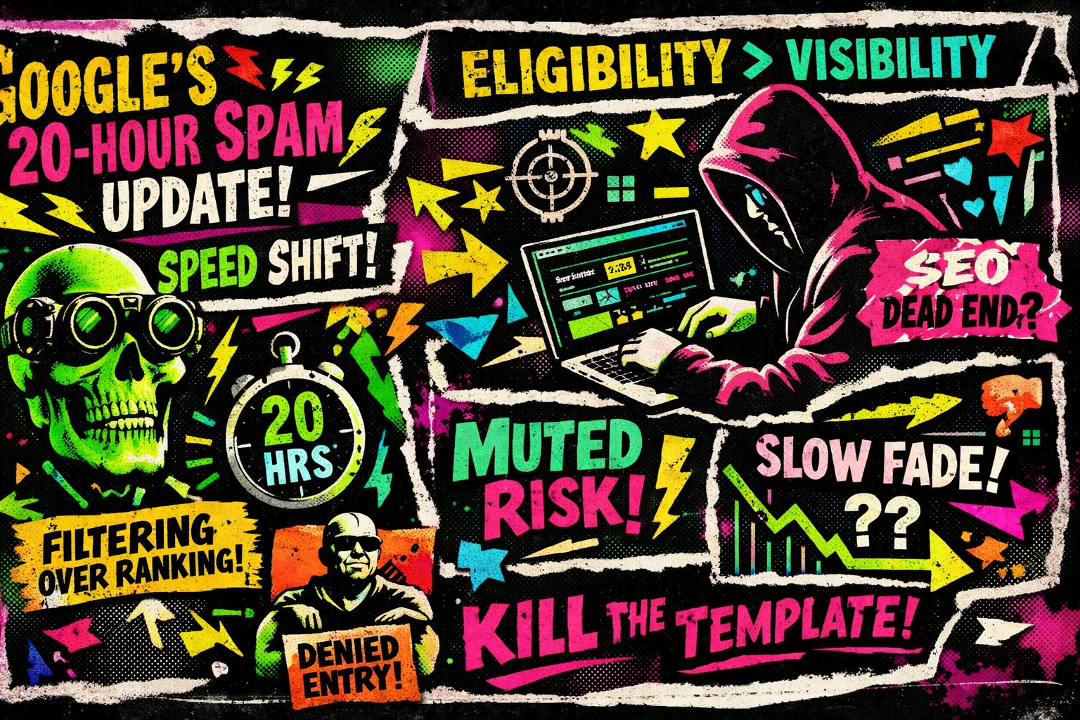 Google March 2026 spam update graphic showing a 20-hour rollout