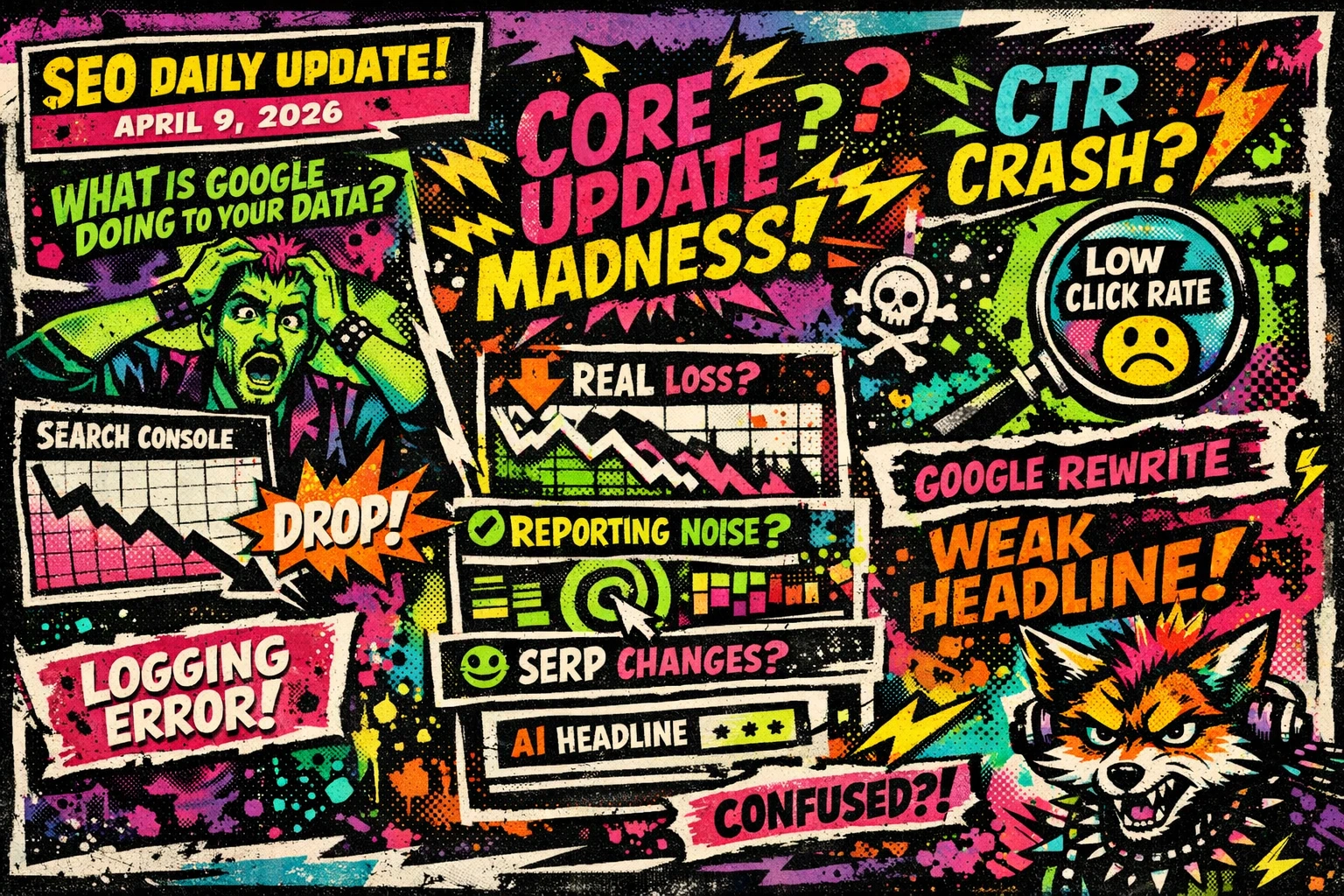 Search Console graph showing impressions falling while clicks remain relatively stable