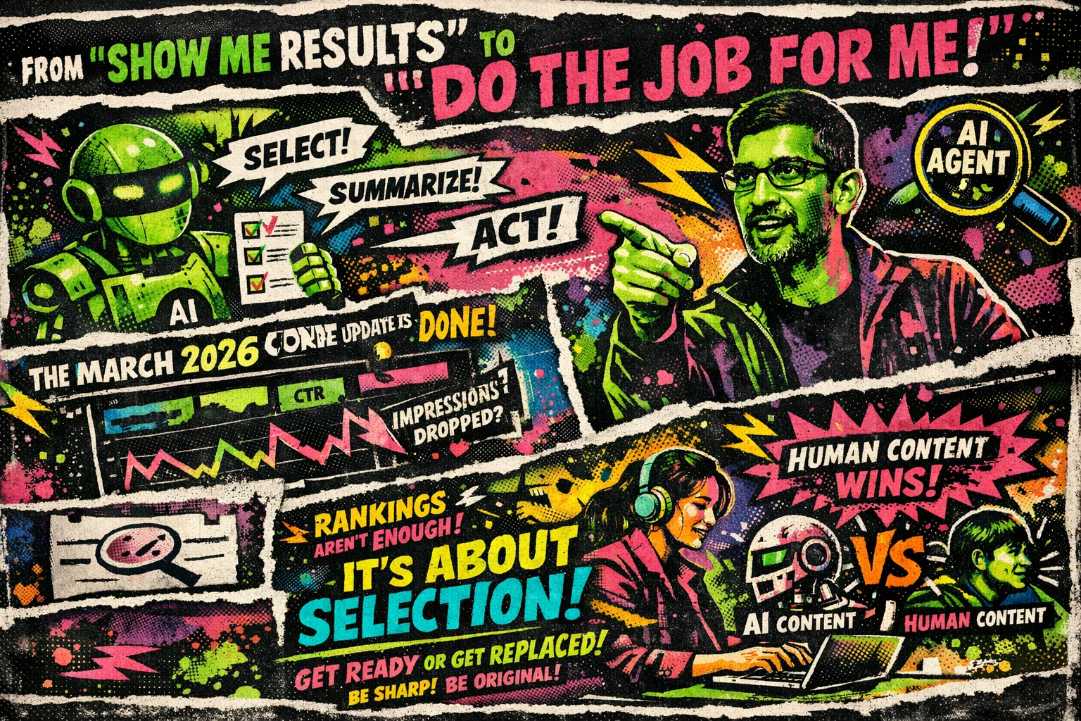 Google search evolving from ranked results into AI-led task completion and agentic search